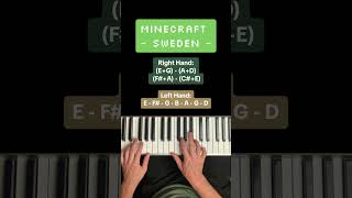 Minecraft Nostalgia 🥺  Sweden Easy Piano Tutorial piano minecraft [upl. by Landrum184]