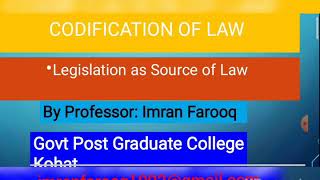 codification of law [upl. by Nnaitsirhc543]