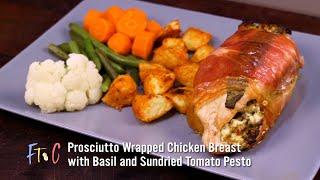 How to cook Prosciutto Wrapped Chicken Breast with Basil and Sundried Tomato Pesto [upl. by Ylam]