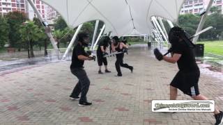 Chinese Broadsword vs Katana Practice Fight [upl. by Fredra740]