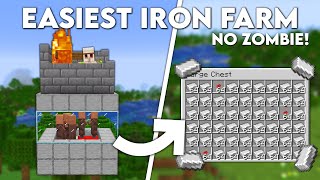 Minecraft Easiest IRON FARM Without a Zombie  Tutorial 120 [upl. by Ailegna16]