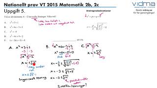 ‪Uppgift 5 Nationellt prov VT 2015 Matematik 2b 2c‬ [upl. by Kannan]