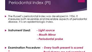 Indices and Measurment of Periodontal diseases [upl. by Grier]