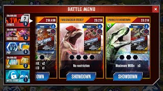 Firecracker Frenzy Event Battle 1 amp 2  Jurassic World the game [upl. by Fortunia]