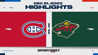 NHL Highlights  Canadiens vs Wild  December 21 2023 [upl. by Glogau]