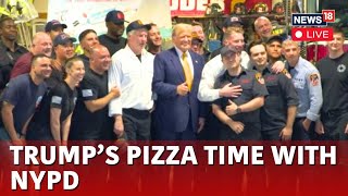 Donald Trump Live  Trump Delivers Pizza To NYPD And Firefighters  New York News  News18  N18L [upl. by Aileen]