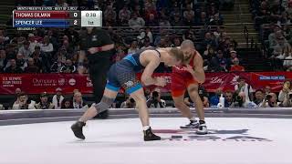 57kg Match 2  Spencer lee vs Thomas Gilman  Olympic Team Trials Wrestling 2024 [upl. by Frederica175]