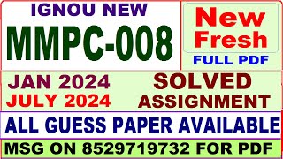 mmpc 008 solved assignment 2024  mmpc 008 solved assignment 2024 in english  ignou mba mmpc008 [upl. by Lepley]