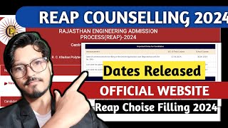 REAP COUNSELLING 2024  Choise Filling 2024  DATE RELEASED Official update For Reap Counselling [upl. by Yrogreg]