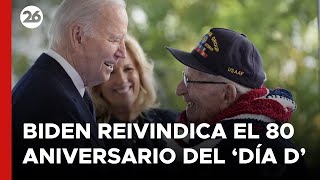 Biden reivindica el papel de Estados Unidos y de la OTAN en el 80 aniversario del DIA D [upl. by Nailliw]