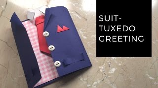 DIY SuitTuxedo Greeting Card Tutorial  How To Make Greetings  How To Craft  Anushrees Craft TV [upl. by Alie]