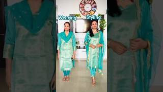 Styling Banarsi suit setstylingweddingguestoutfitsuitsetshortsytshorts [upl. by Arrehs]