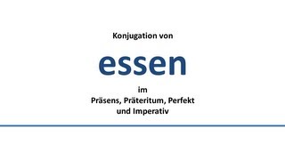 ESSEN  to eat  يأكل  Konjugation deutscher VerbenConjugation of German verbs [upl. by Bucella]