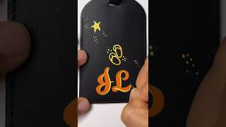 Custom Luggage Tag Handpainted Monogram and Art on Leather  Gift ideas  Travel Season art [upl. by Ahsiled834]