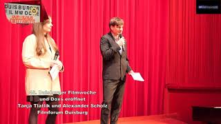 48 Duisburger Filmwoche und Doxs eröffnet  Tanja Tlatlik und Alexander Scholz Filmforum Duisburg [upl. by Elocyn]