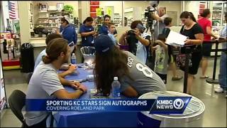 Sporting KC stars sign autographs [upl. by Haram]