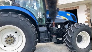 New Holland T7060  SOUND Open Pipe 💥 [upl. by Aneelas]