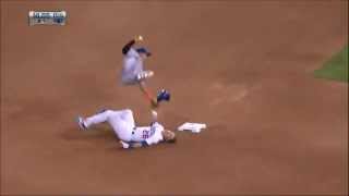 Chase Utley Fractured Ruben Tejada’s Leg on This Dirty Slide at Second Base then Was Called Safe [upl. by Llednek142]