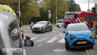 Twee gewonden bij ongeval op kruispunt Erasmusweg Den Haag [upl. by Loralie]