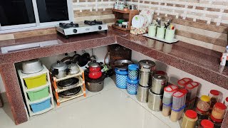 Non Modular Kitchen Organization Ideas Small Kitchen Organization ideasMY kitchen Tour [upl. by Junia]