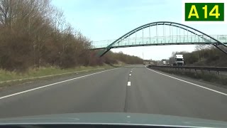 Driving in the UK  A14 Expressway  Catthorpe M1M6 to Brampton A1 [upl. by Garfield]