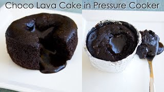 Eggless Choco Lava Cake in Pressure Cooker  In Homemade Molds  The Terrace Kitchen [upl. by Atima]