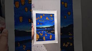 Timelapse 💙 stepbysteppaintingforbeginners watercolorart timelapse loveart youtubeshorts [upl. by Dagny]