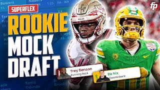 5 ROUND Dynasty SUPERFLEX Rookie Mock Draft 2024 Fantasy Football [upl. by Ydal]