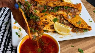 BIRRIA QUESA TACOS STEP BY STEP  BEEF TACO RECIPE  TERRIANN’S KITCHEN [upl. by Lhamaj493]