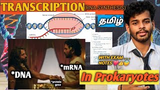 TranscriptionprokaryotestamilnotesRna synthesisprocessdiagramgene expressioncsir netDna [upl. by Lledra]