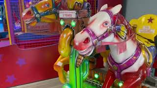 ITALRESINA Double Pony Kiddie Ride Mute amp Loud Motor [upl. by Enitsua]