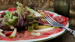 Карпаччо из говядины с грушей Легкая итальянская закуска  Beef carpaccio Italian snack [upl. by Acimaj34]