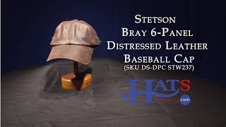 Stetson Bray 6 Panel Distressed Leather Baseball Cap [upl. by Nived]