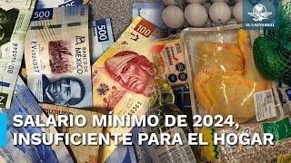 Pese a su crecimiento salario mínimo de 2024 es insuficiente para un hogar [upl. by Dawna]