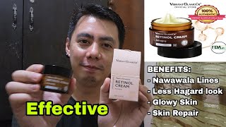 EFFECTIVE FOR ACNE amp SCARS  Retinol Cream by Vibrant Glamour night skin care Demo amp Review [upl. by Aksehcnarf]