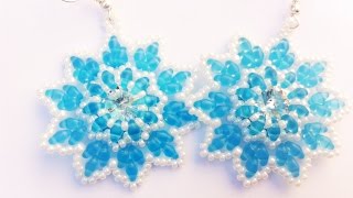 DIY tutorial orecchini con superduo e swarovski  quotOrecchini Jeanne quot  earrings superduos [upl. by Amsed]