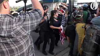 Antifa and Trump supporters clash outside Blues Festival [upl. by Akeyla]