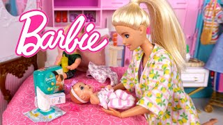 Barbie Doll New Baby Family Morning to Night Routine [upl. by Nylsaj466]