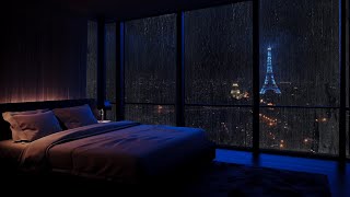 Rain Sound for Sleep in Dark Bedroom Space No Ads 🌿 Deep Sleep and Stress Relief [upl. by Anaeda]