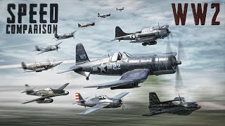 SPEED COMPARISON 3D WW2 Aircraft 🪖 [upl. by Manda37]