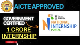 1 Crore Internship Opportunity  NATIONAL INTERNSHIP PORTAL  Government Certified 5000 Internship [upl. by Nahtannhoj138]