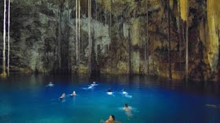 Yucatan Mexico Swimming in an Underground Lake Cenote [upl. by Feinberg]