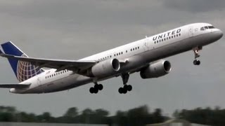 United Airlines Boeing 757200 Landing and Takeoff at Dublin Airport [upl. by Melamie335]