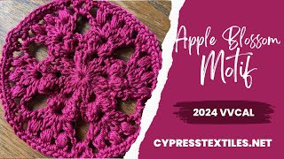 2024 VVCAL  Apple Blossom Motif Free Crochet Hexagon Pattern [upl. by Rovit]