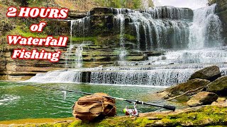 2 HOURS of Fishing Under Waterfalls AMAZING [upl. by Aliet]