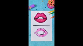 EASY Perfect Lips Drawing Hack 👄 short easydrawing [upl. by Reffinnej]