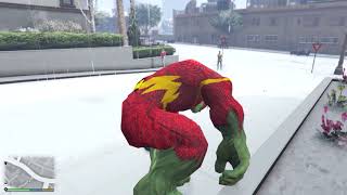 TESTANDO A ARMADURA DO FLASH  HULK NO GTA 5  GTA V PC Mods Gameplay [upl. by Hesther137]