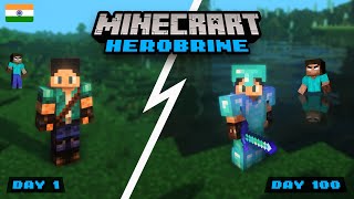 I Survived 100 Days in Herobrine World Minecraft  Hindi Gameplay [upl. by Ylenaj]