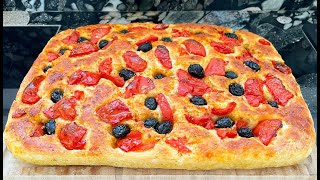 FOCACCIA PUGLIESE the original recipe  crispy outside soft inside [upl. by Kcyrred]