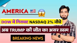 America मे आयी गिरावट ⚠️ Dow Jones Falls 300 Points 🤔 Nasdaq Down 2 😱 Breaking News [upl. by Laurette]